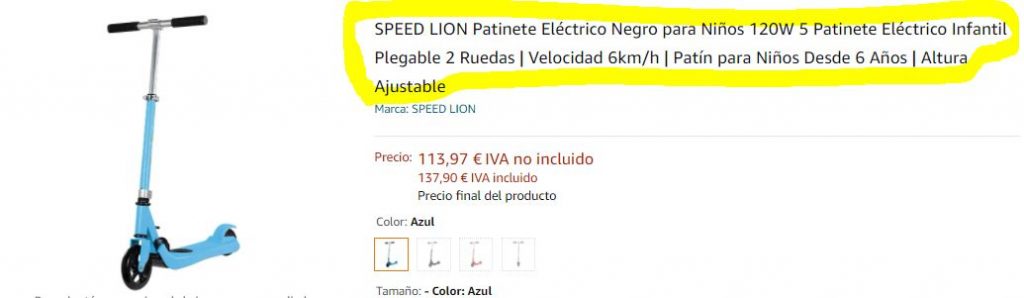 seo titulo producto amazon