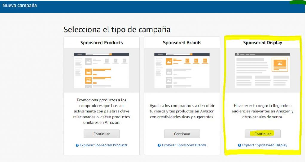 campañas sponsored display en amazon
