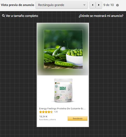 ejemplo imagen producto personalizada amazon display